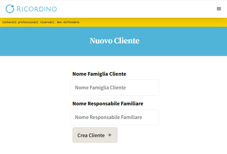 Nuovo Cliente
